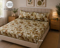 Brown Floral Fitted Sheet 3 PIECES